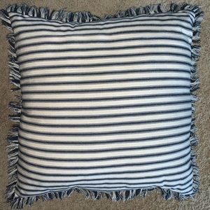 Striped fringe accent pillow